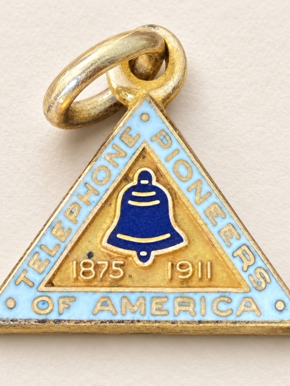 Telephone Pioneers of America 10K Gold-Filled Enamel Charm Pendant